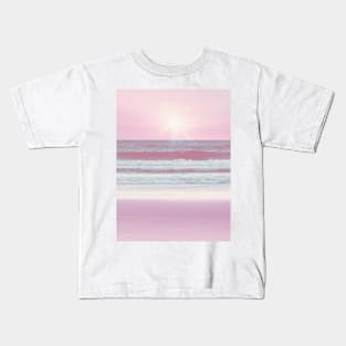 Pink Sunset Beach Kids T-Shirt